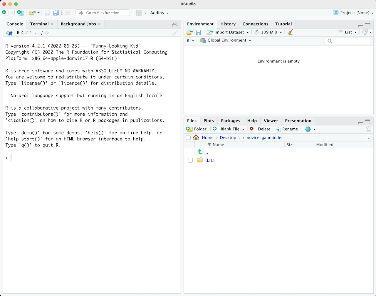 RStudio layout